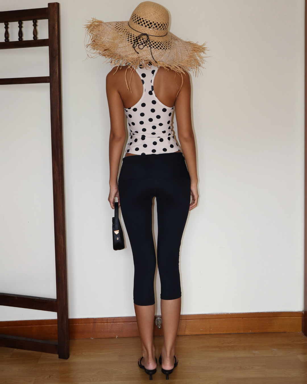 Folded Capri Pants - Black