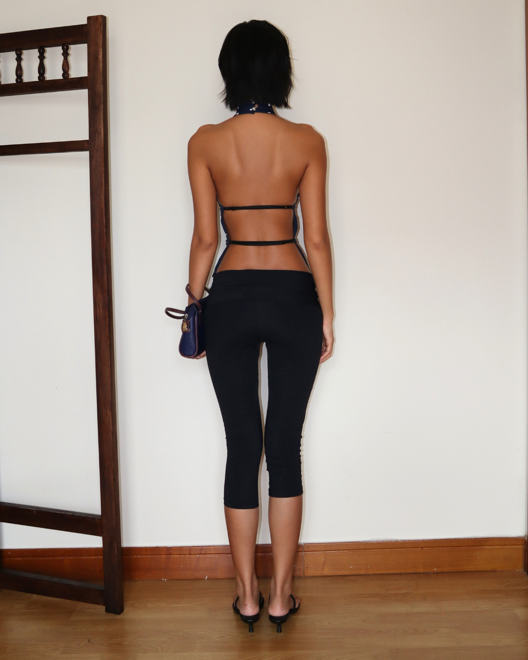 Folded Capri Pants - Black