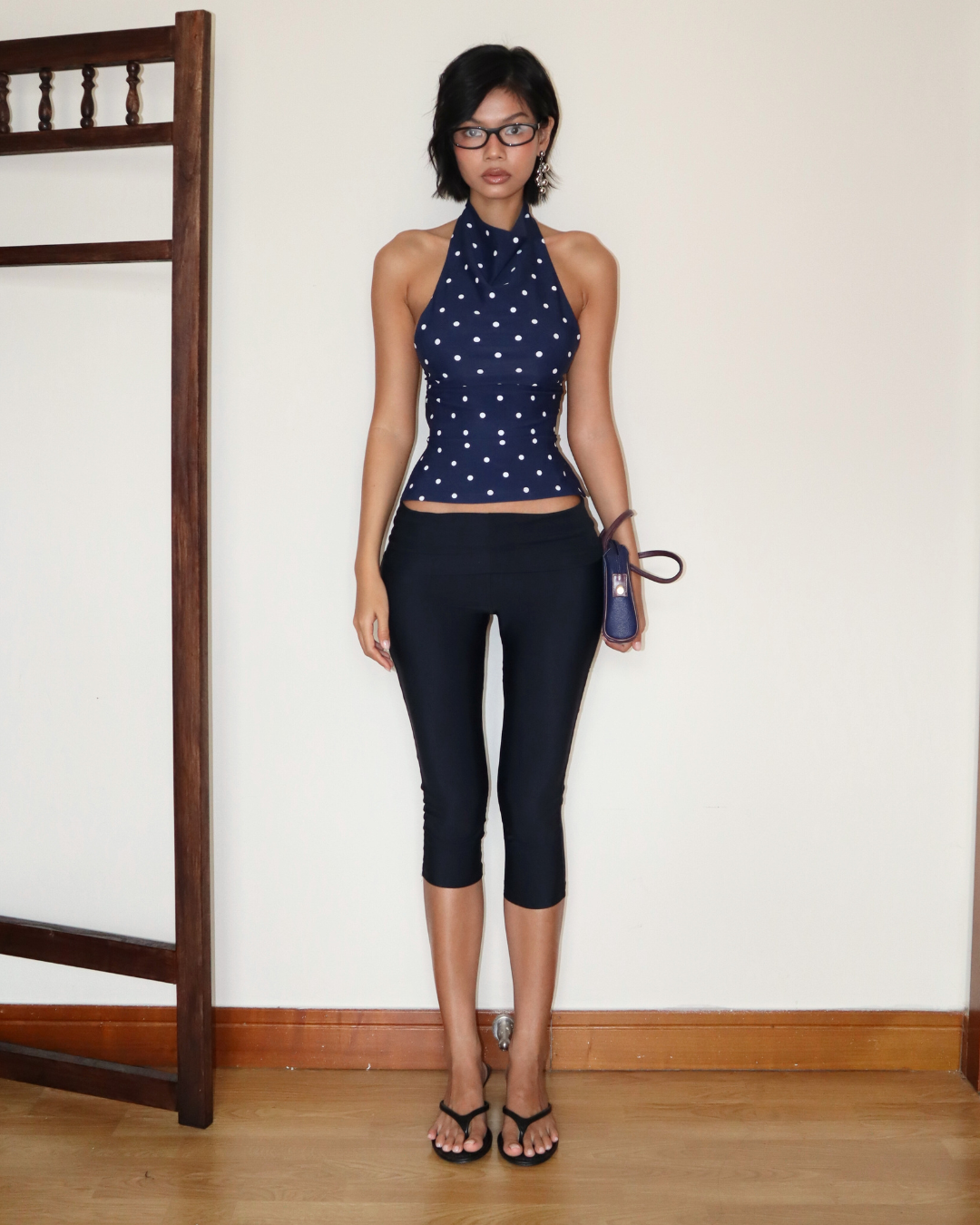 Folded Capri Pants - Black