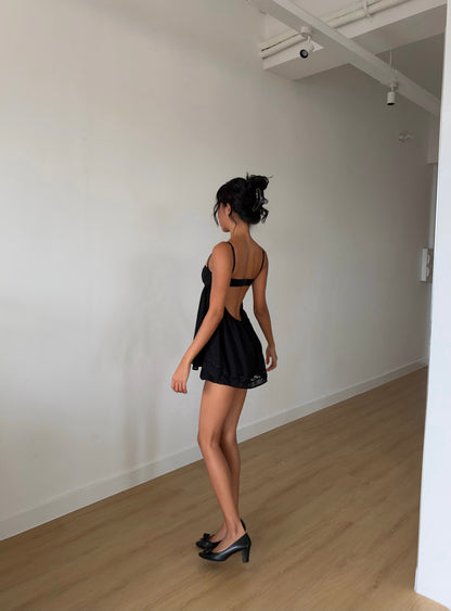 Babydoll Dress with Bloomers - Black