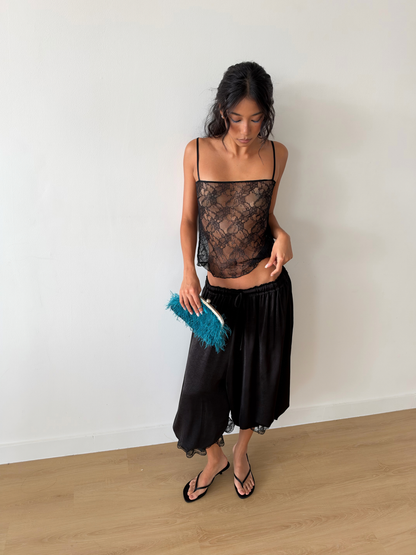Satin Lace Balloon Pants