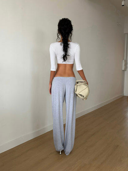 Modal Tie Crop Top - White