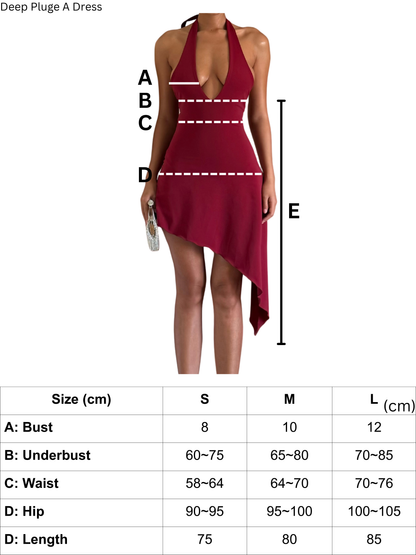 Deep Plunge A Dress - Red