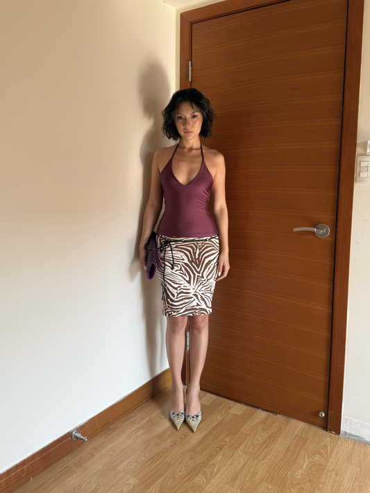 Strapy Halter Top - Shimmer Plum