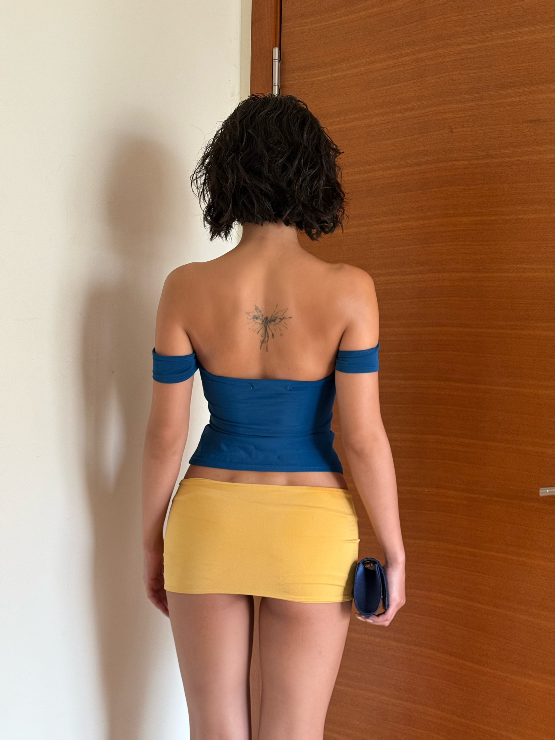 Off Shoulder Tube Top - Teal Blue