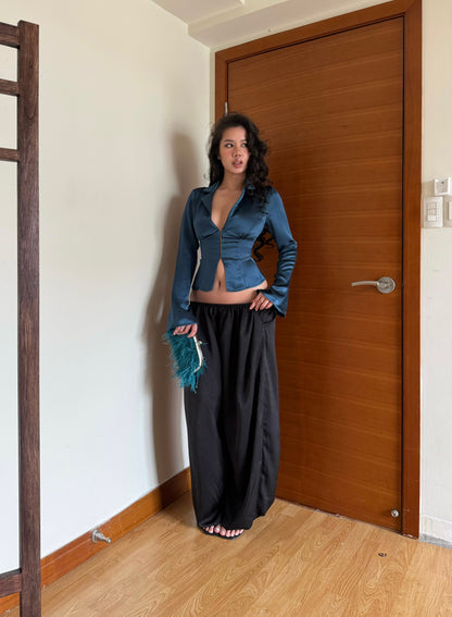 Silk Baloon Pants - Black