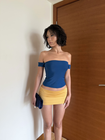 Off Shoulder Tube Top - Teal Blue