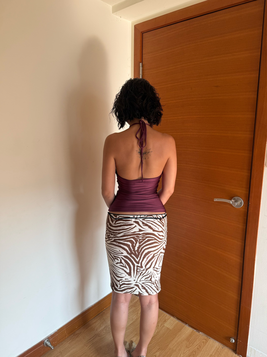 Strapy Halter Top - Shimmer Plum