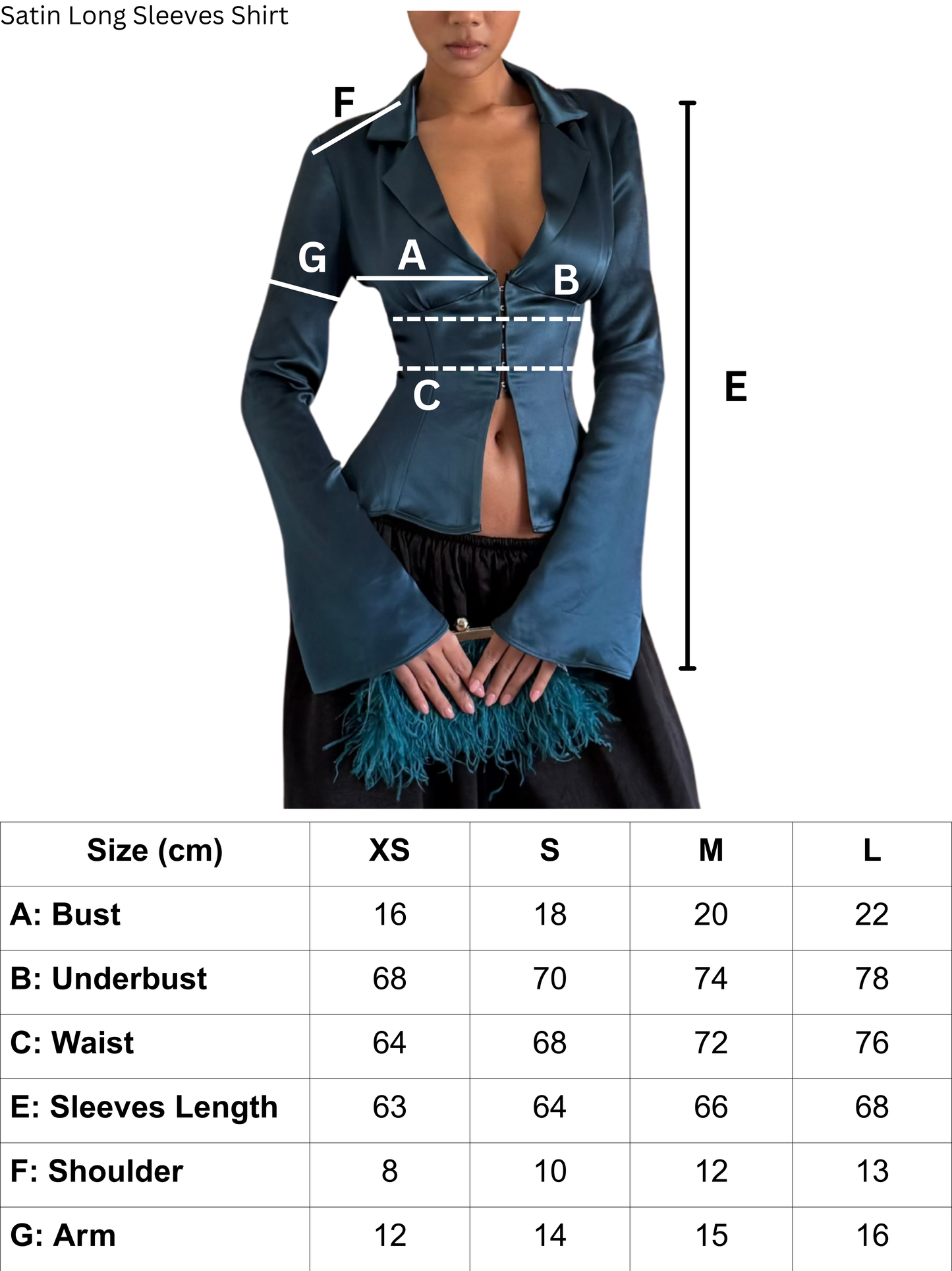 Satin Long Sleeves Shirt - Deep Teal