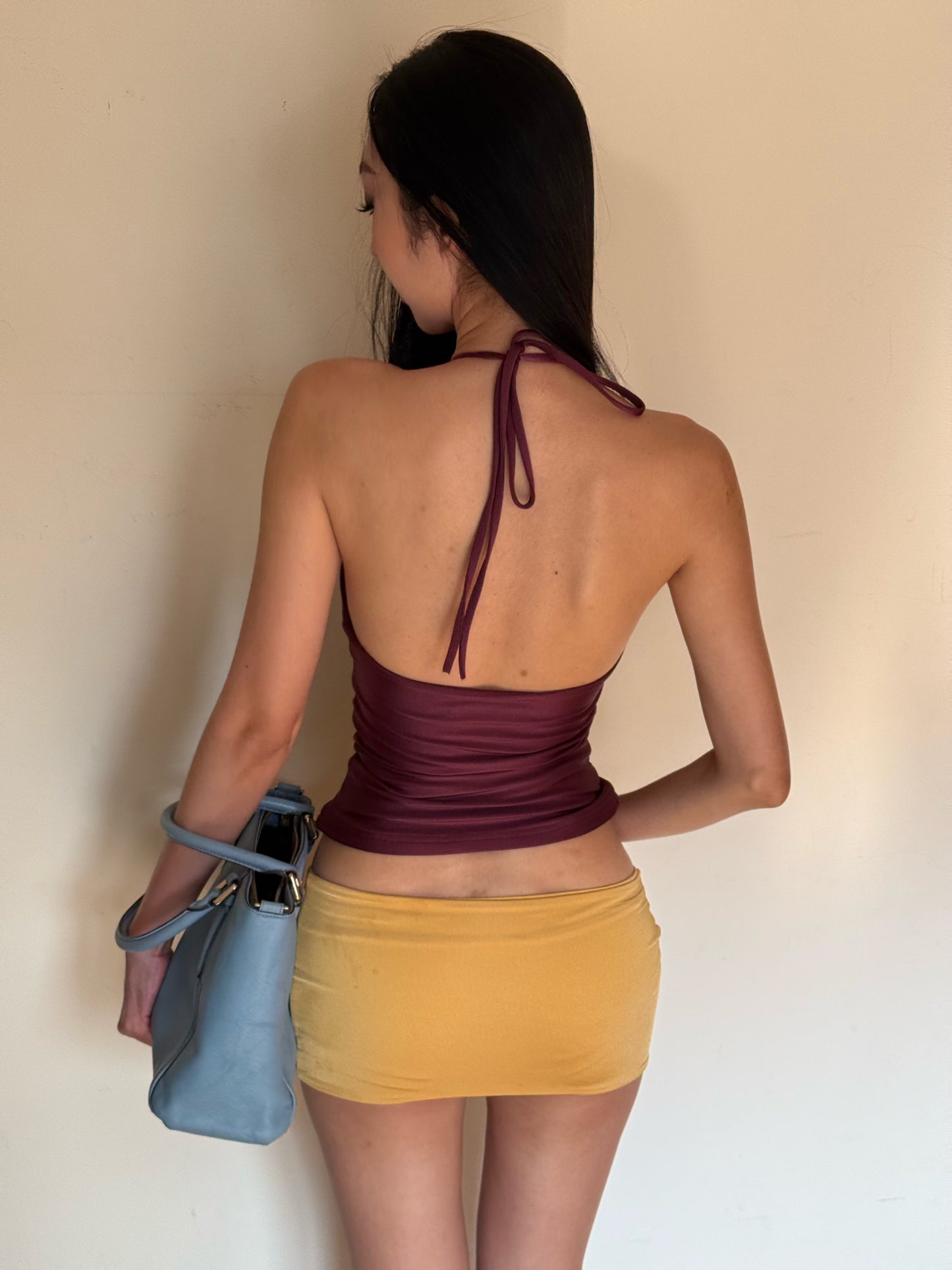 Strapy Halter Top - Shimmer Plum