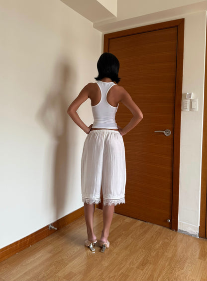 Square Neckline Signature Tank Top - White