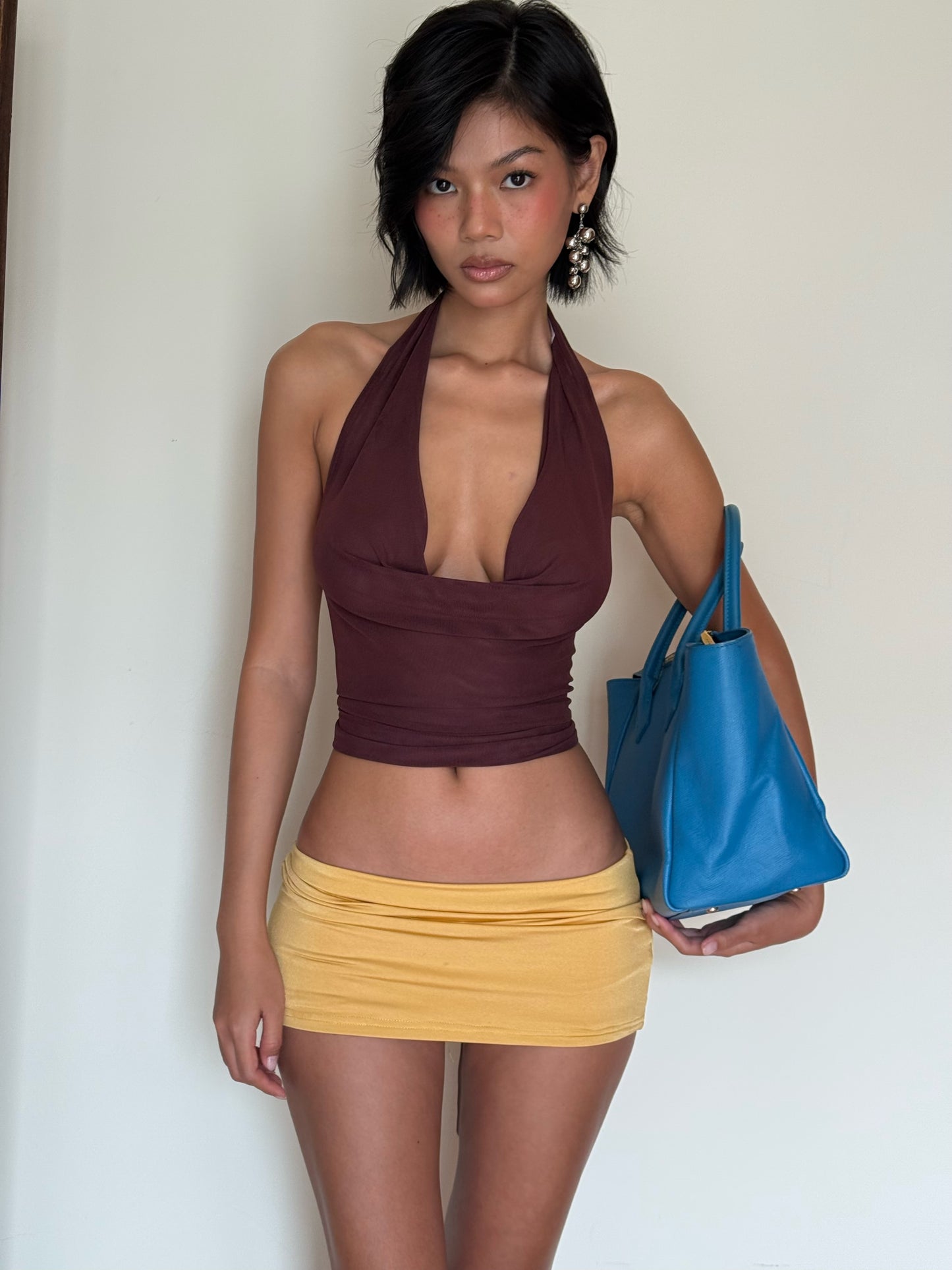 Drapped Halter Top - Dark Purple