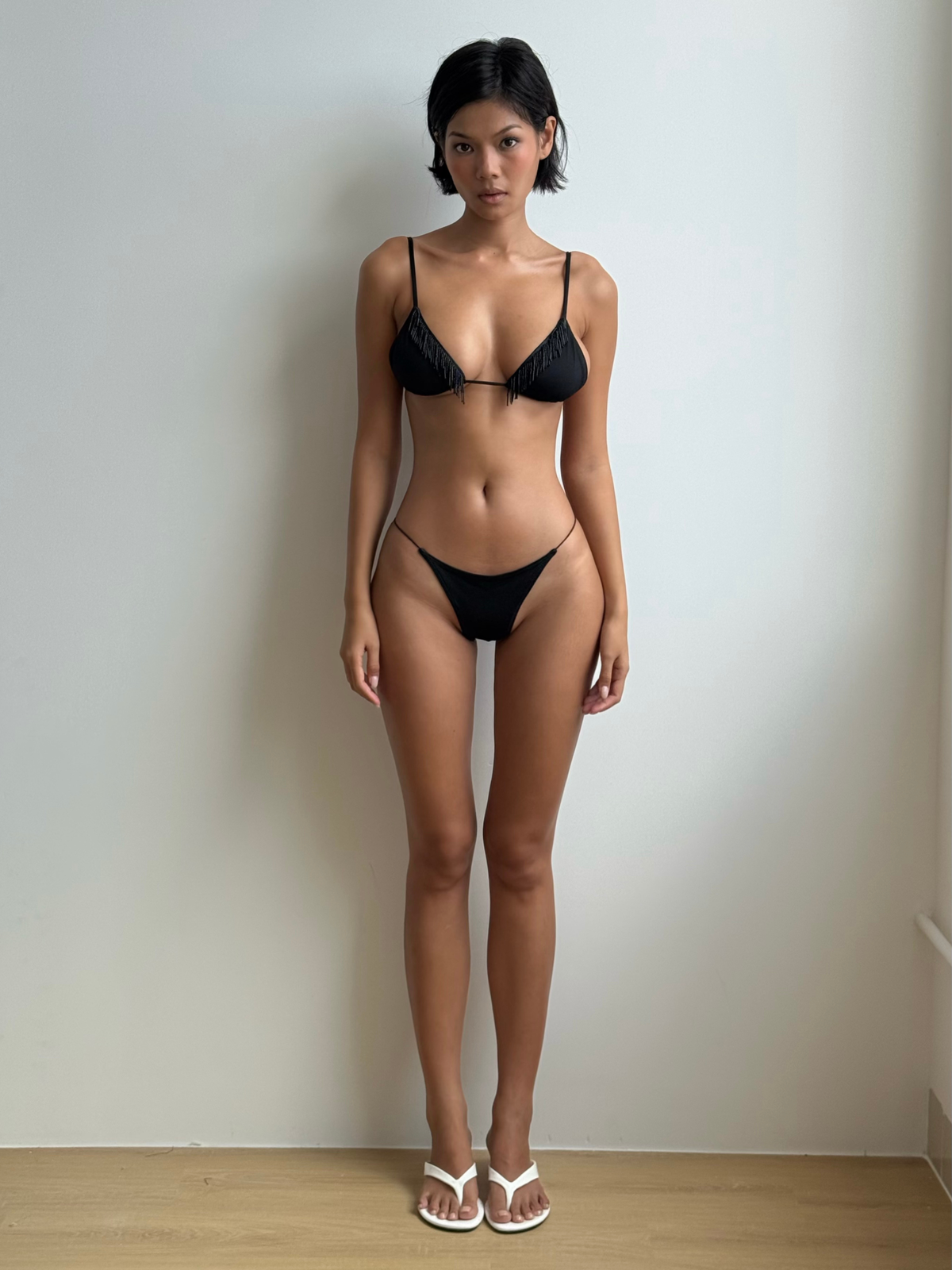 Bikini 038 Beaded Shimmer Black