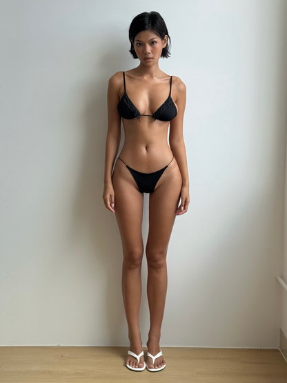 Bikini 038 Beaded Shimmer Black
