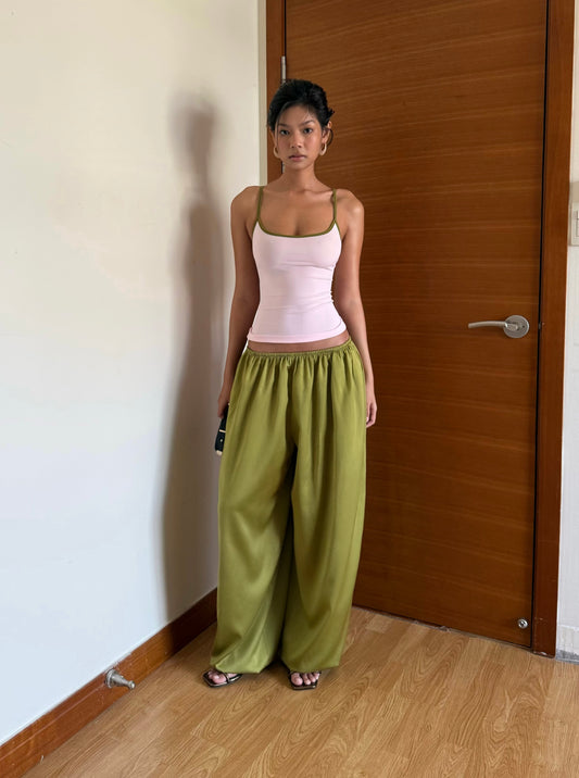 Silk Baloon Pants - Green