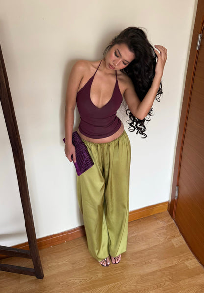 Silk Baloon Pants - Green