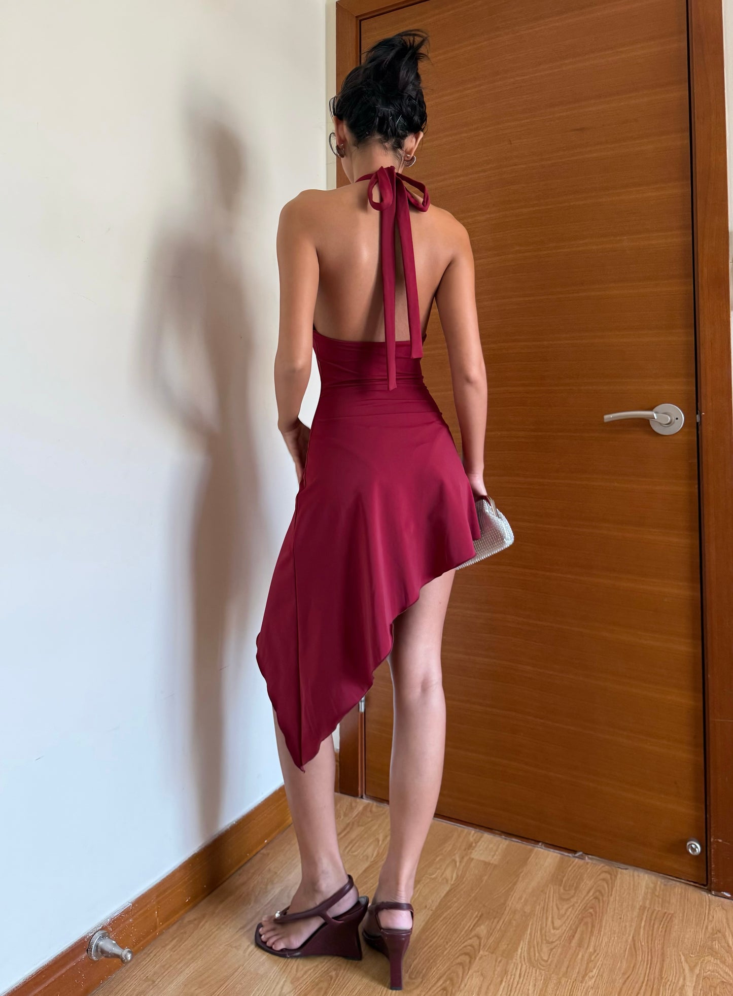 Deep Plunge A Dress - Red