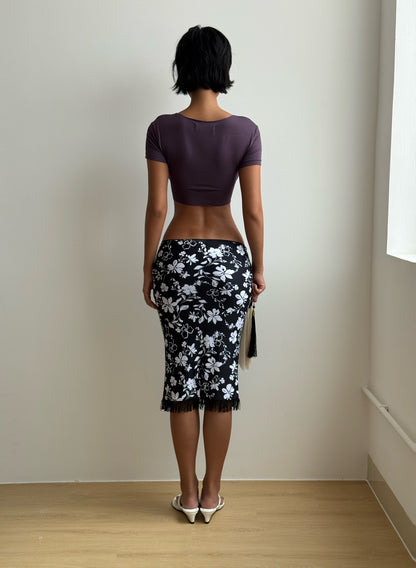 Beaded Floral Midi Skirts