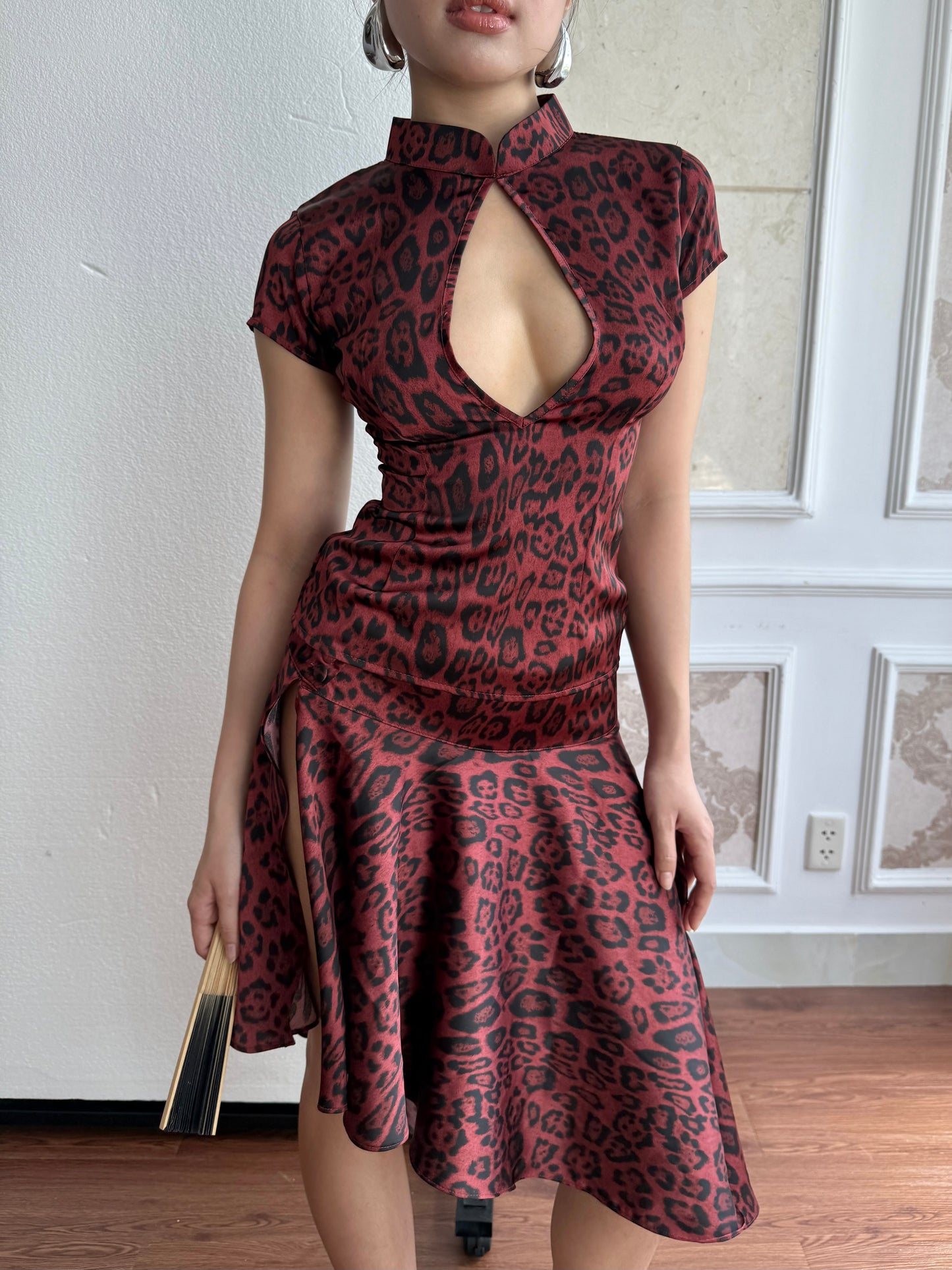 Leopard Cheongsam Top