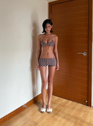 Bikini 017 Tofu - Brown Polka