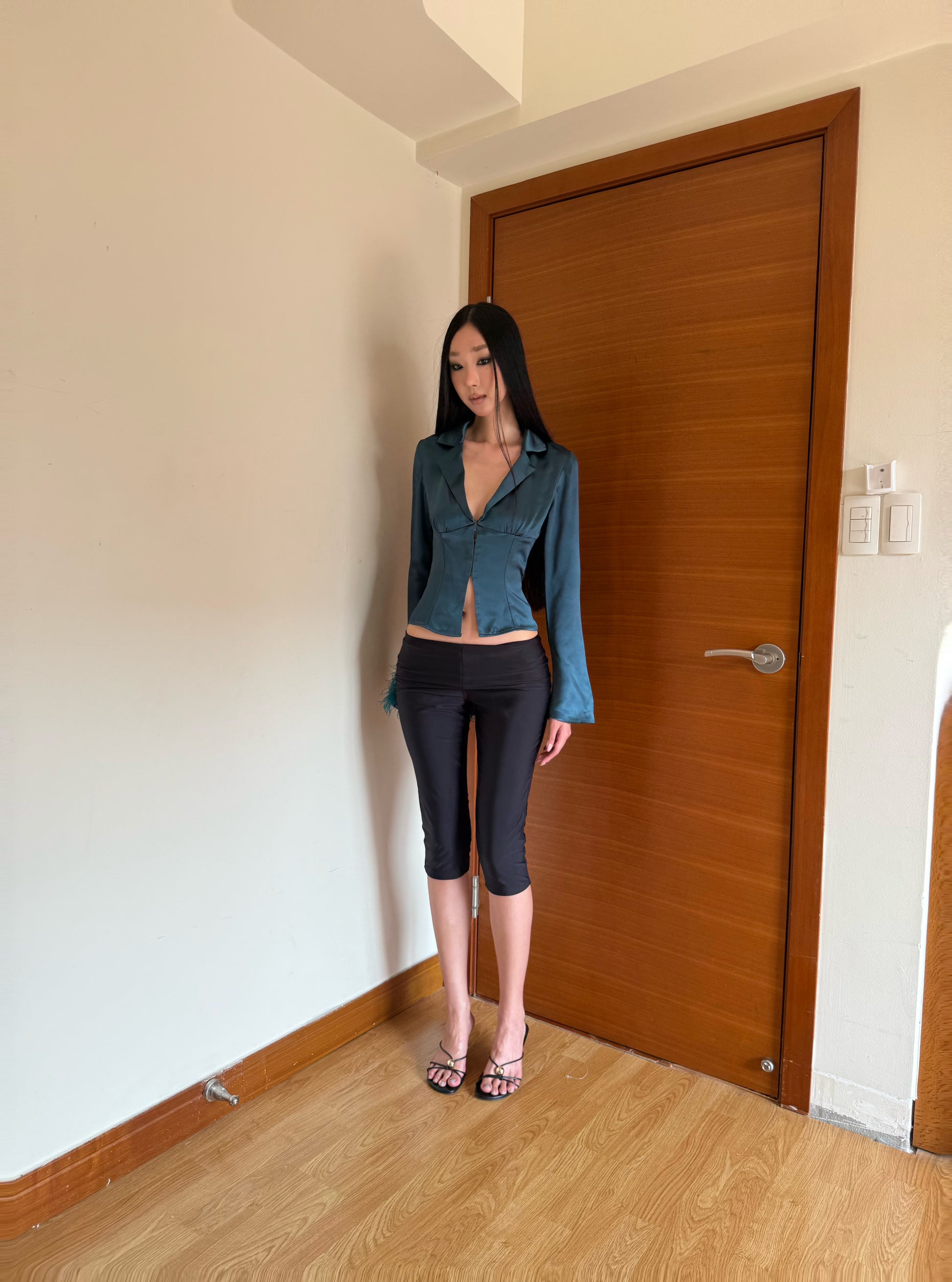 Satin Long Sleeves Shirt - Deep Teal