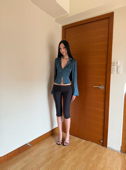 Satin Long Sleeves Shirt - Deep Teal
