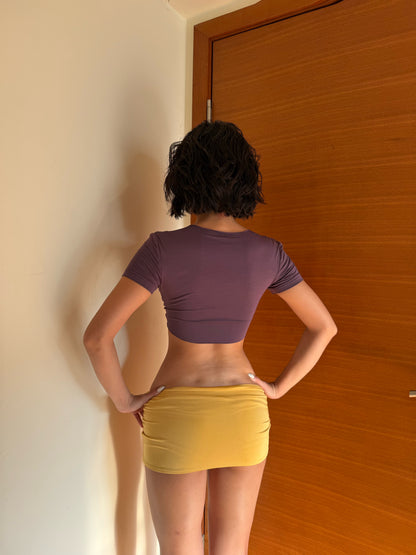 Modal Tie Crop Top - Plum